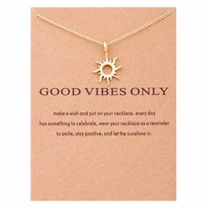 Good Vibes Only Sun Gold Toned Necklace